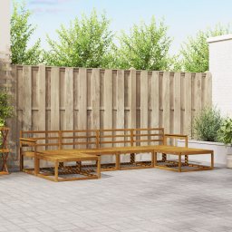 vidaXL Buiten bankenset 6 st Naturel Massief Acaciahout