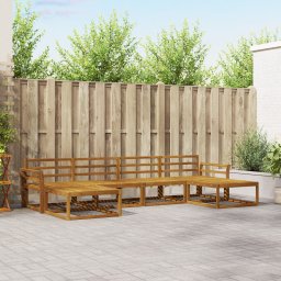 vidaXL Buiten bankenset 6 st Naturel Massief Acaciahout
