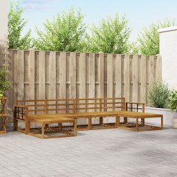 vidaXL Buiten bankenset 6 st Naturel Massief Acaciahout