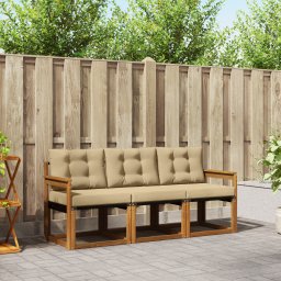 vidaXL Buiten bankenset 3 st Natuurlijk en Beige
