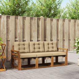vidaXL Buiten bankenset 3 st Natuurlijk en Beige