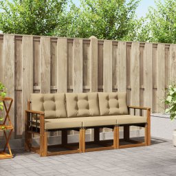 vidaXL Buiten bankenset 3 st Natuurlijk en Beige