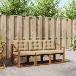 vidaXL Buiten bankenset 3 st Natuurlijk en Beige