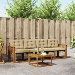 vidaXL Buiten bankenset 5 st Natuurlijk en Beige