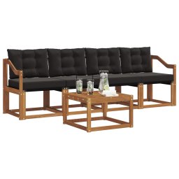 vidaXL Buiten bankenset 5 st Naturel en Zwart 59 x 59 x 37 cm
