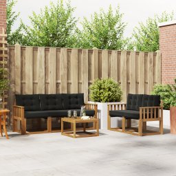 vidaXL Buiten bankenset 6 st Natuurlijk en Zwart