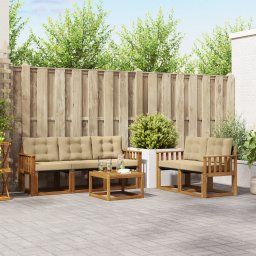 vidaXL Buiten bankenset 6 st Natuurlijk en Beige