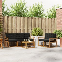 vidaXL Buiten bankenset 6 st Natuurlijk en Zwart