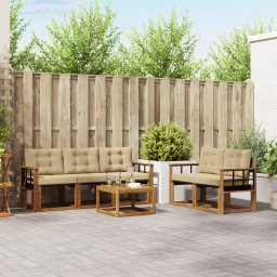 vidaXL Buiten bankenset 6 st Natuurlijk en Beige