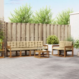 vidaXL Buiten bankenset 7 st Natuurlijk en Beige