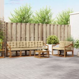 vidaXL Buiten bankenset 7 st Natuurlijk en Beige