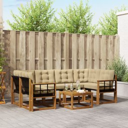 vidaXL Buiten bankenset 7 st Natuurlijk en Beige