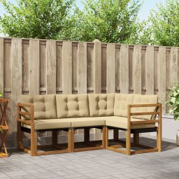 vidaXL Buiten bankenset 4 st Natuurlijk en Beige