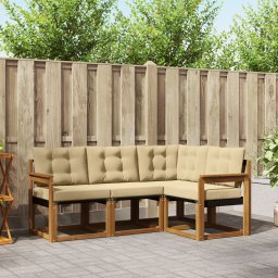 vidaXL Buiten bankenset 4 st Natuurlijk en Beige
