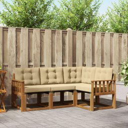 vidaXL Buiten bankenset 4 st Natuurlijk en Beige