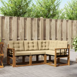 vidaXL Buiten bankenset 4 st Natuurlijk en Beige