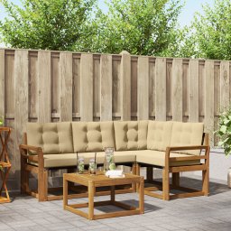 vidaXL Buiten bankenset 5 st Natuurlijk en Beige