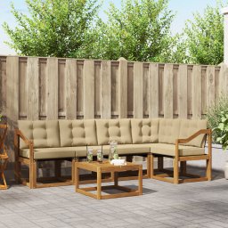 vidaXL Buiten bankenset 6 st Natuurlijk en Beige