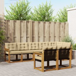 vidaXL Buiten bankenset 8 st Natuurlijk en Beige