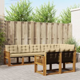 vidaXL Buiten bankenset 8 st Natuurlijk en Beige
