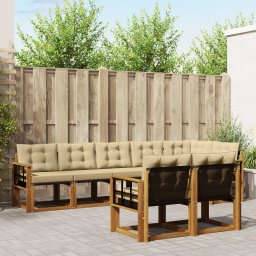 vidaXL Buiten bankenset 8 st Natuurlijk en Beige