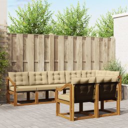 vidaXL Buiten bankenset 8 st Natuurlijk en Beige