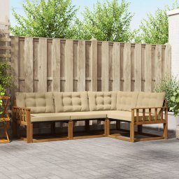 vidaXL Buiten bankenset 4 st Natuurlijk en Beige