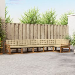 vidaXL Buiten bankenset 6 st Natuurlijk en Beige