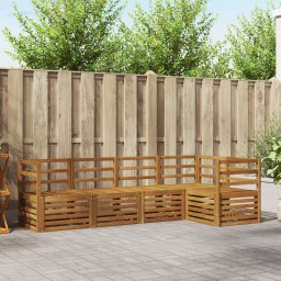 vidaXL Hoekbank Set 5 pcs Naturel Massief Acaciahout