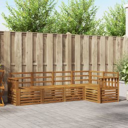 vidaXL Hoekbank Set 5 pcs Naturel Massief Acaciahout