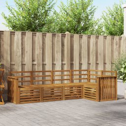 vidaXL Hoekbank Set 5 pcs Naturel Massief Acaciahout