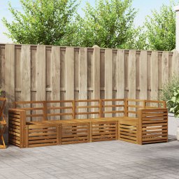 vidaXL Hoekbank Set 5 pcs Naturel Massief Acaciahout