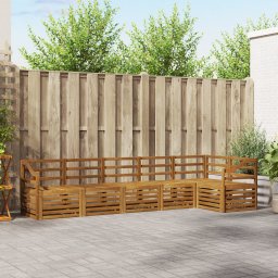vidaXL Hoekbank Set 6 pcs Naturel Massief Acaciahout