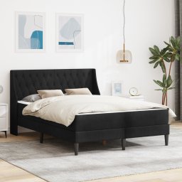 vidaXL Bedframe met matras met matras Zwart 120 x 190 cm Fluweel