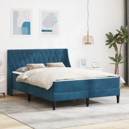 vidaXL Bedframe met matras met matras Blauw 120 x 190 cm Fluweel