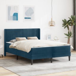 vidaXL Bedframe met matras met hoofdeinde Blauw 120 x 190 cm Fluweel