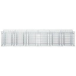 vidaXL Gabion Verhoogd Bed 2 pcs Zilverkleurig