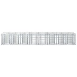 vidaXL Gabion Verhoogd Bed 2 pcs Zilverkleurig