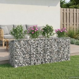 vidaXL Gabion Verhoogd Bed 2 pcs Zilverkleurig