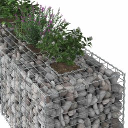 vidaXL Gabion Verhoogd Bed 2 pcs Zilver 340 x 60 x 55 cm