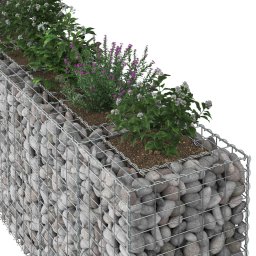 vidaXL Gabion Verhoogd Bed 2 pcs Zilver 330 x 50 x 80 cm