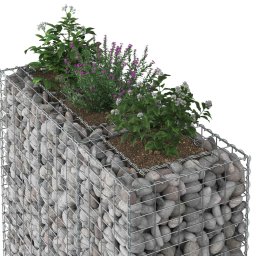 vidaXL Gabion Verhoogd Bed 2 pcs Zilver 130 x 50 x 150 cm