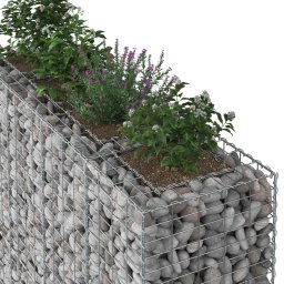 vidaXL Gabion Verhoogd Bed 2 pcs Zilver 170 x 50 x 150 cm