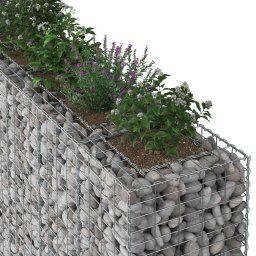 vidaXL Gabion Verhoogd Bed 4 pcs Zilver 330 x 50 x 150 cm