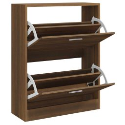 vidaXL Schoenenkast 63x24x81 cm bewerkt hout bruin eikenkleur