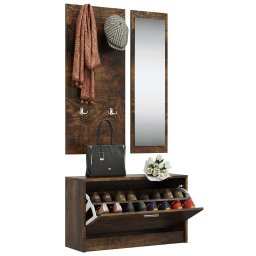 vidaXL Schoenenkastset 3-in-1 bewerkt hout sonoma eikenkleurig