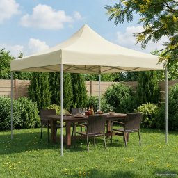 vidaXL Partytent 291 x 291 x 315 cm Crèmekleurig Oxford Stof