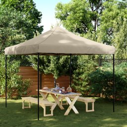 vidaXL Partytent 292 x 292 x 315 cm Taupe Oxford Stof