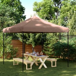 vidaXL Partytent 292 x 292 x 315 cm Bruin Oxford Stof