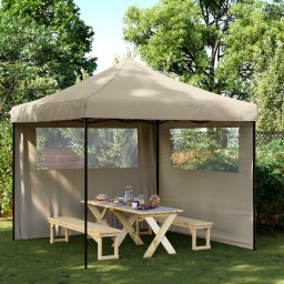 vidaXL Partytent 292 x 292 x 315 cm Taupe Oxford Stof